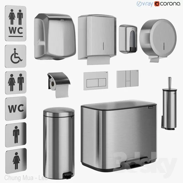 BATHROOM – TOILET & BIDET – 3D MODELS – FREE DOWNLOAD – 2601
