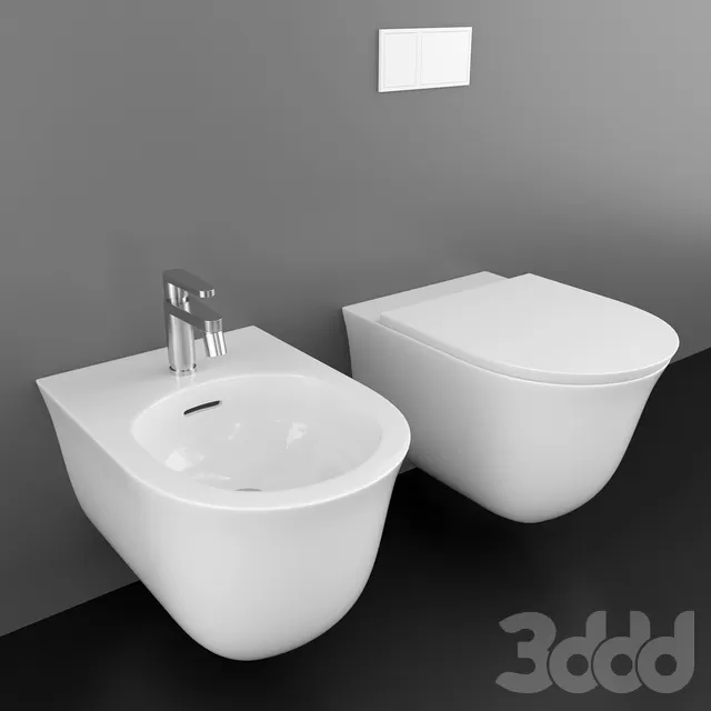 BATHROOM – TOILET & BIDET – 3D MODELS – FREE DOWNLOAD – 2606