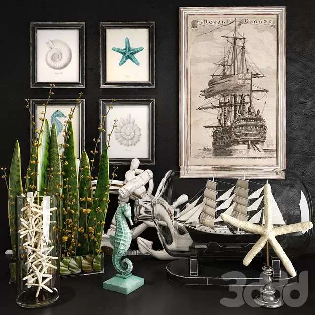 DECORATION – DECORATIVE SET – 3D MODELS – FREE DOWNLOAD – 3864