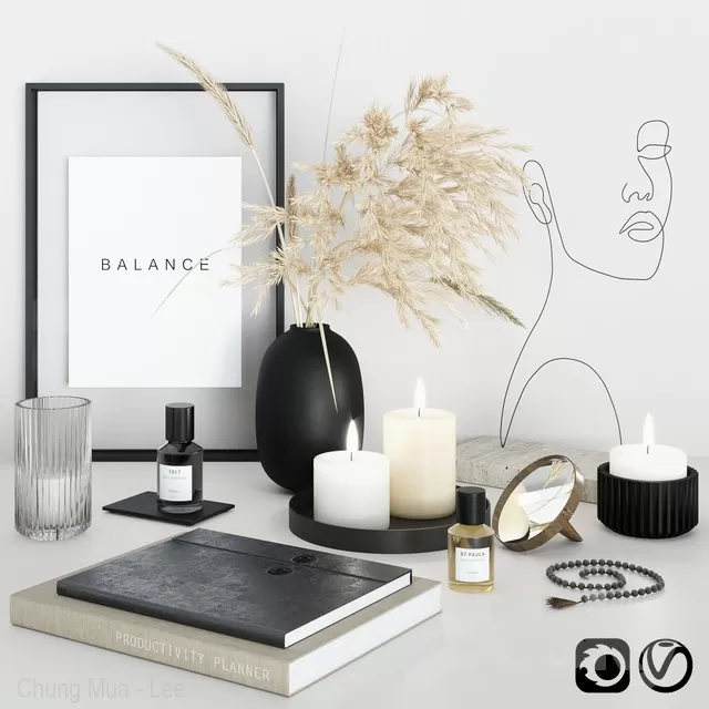 DECORATION – DECORATIVE SET – 3D MODELS – FREE DOWNLOAD – 3884