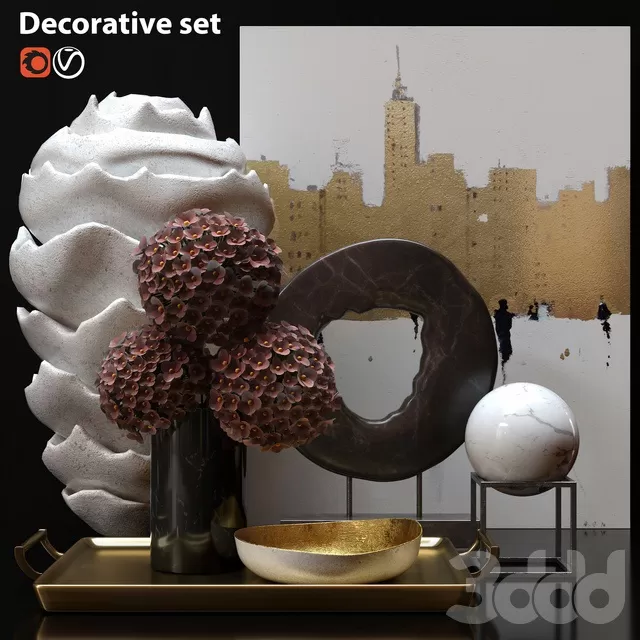 DECORATION – DECORATIVE SET – 3D MODELS – FREE DOWNLOAD – 3957