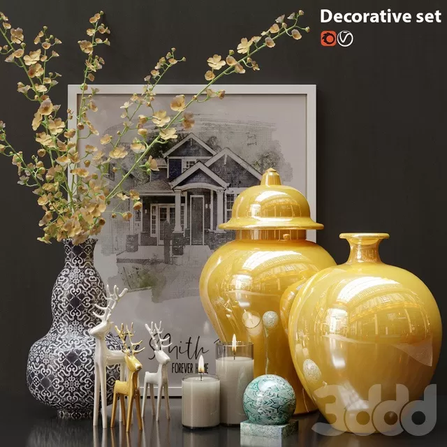 DECORATION – DECORATIVE SET – 3D MODELS – FREE DOWNLOAD – 3966