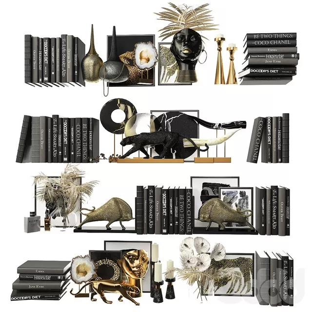 DECORATION – DECORATIVE SET – 3D MODELS – FREE DOWNLOAD – 4129