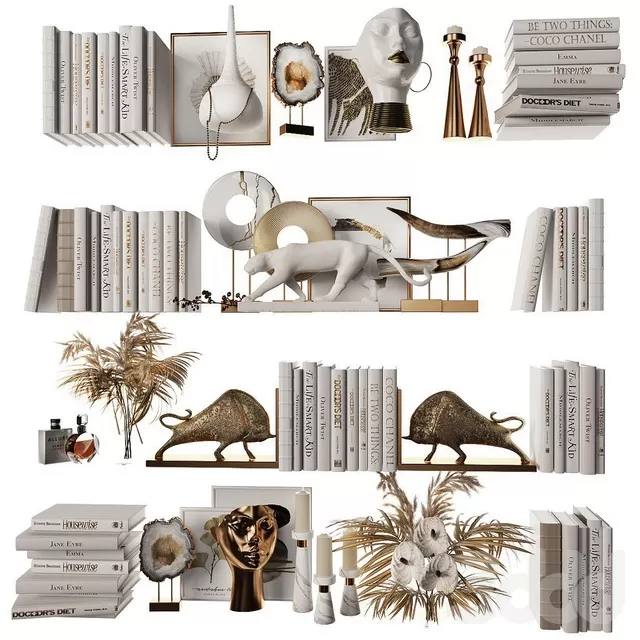 DECORATION – DECORATIVE SET – 3D MODELS – FREE DOWNLOAD – 4131