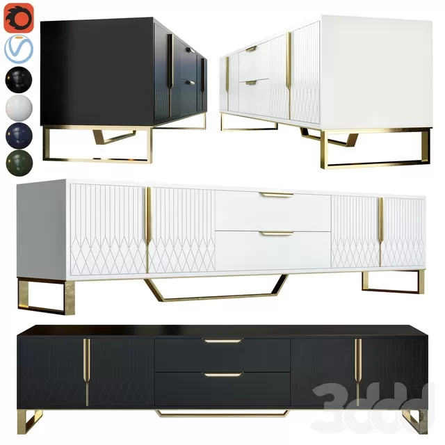 FURNITURE – SIDEBOARD & CHEST OF DRAWER – 3D MODELS – FREE DOWNLOAD – 9759