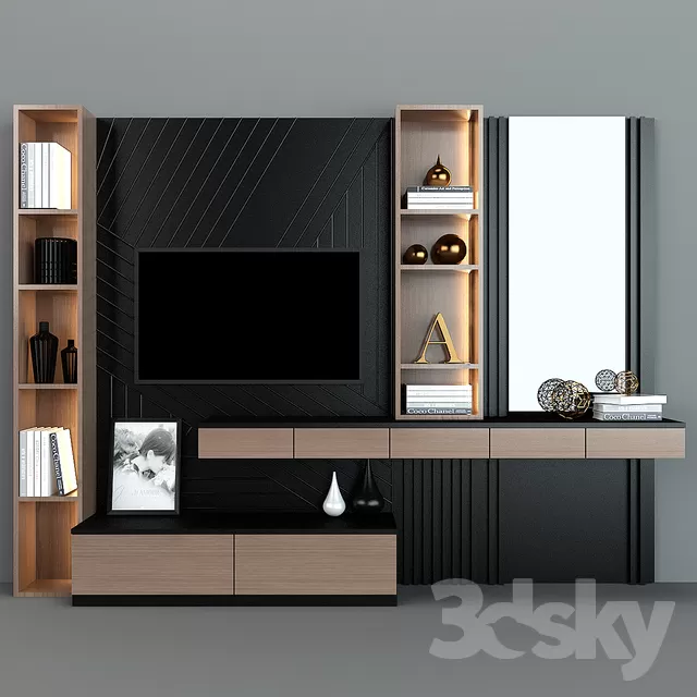 FURNITURE – TV WALL – 3D MODELS – FREE DOWNLOAD – 11887
