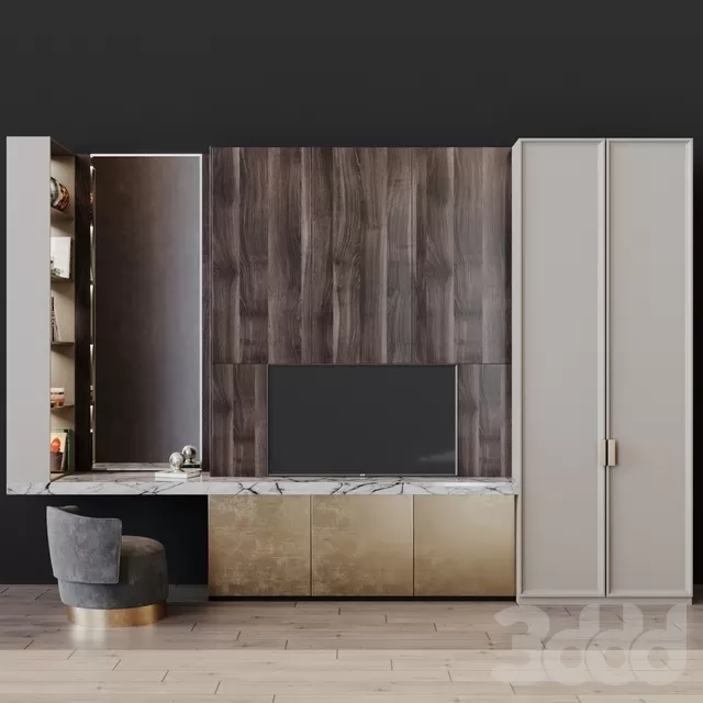 FURNITURE – TV WALL – 3D MODELS – FREE DOWNLOAD – 11891