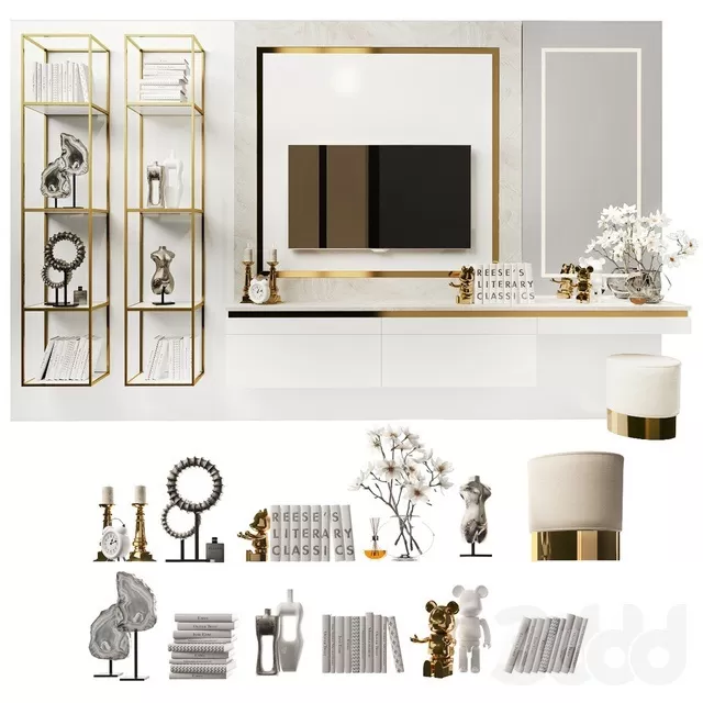 FURNITURE – TV WALL – 3D MODELS – FREE DOWNLOAD – 11917