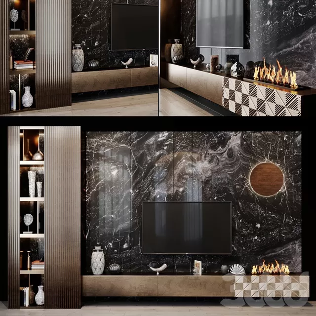 FURNITURE – TV WALL – 3D MODELS – FREE DOWNLOAD – 11946