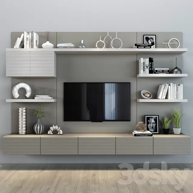 FURNITURE – TV WALL – 3D MODELS – FREE DOWNLOAD – 11956