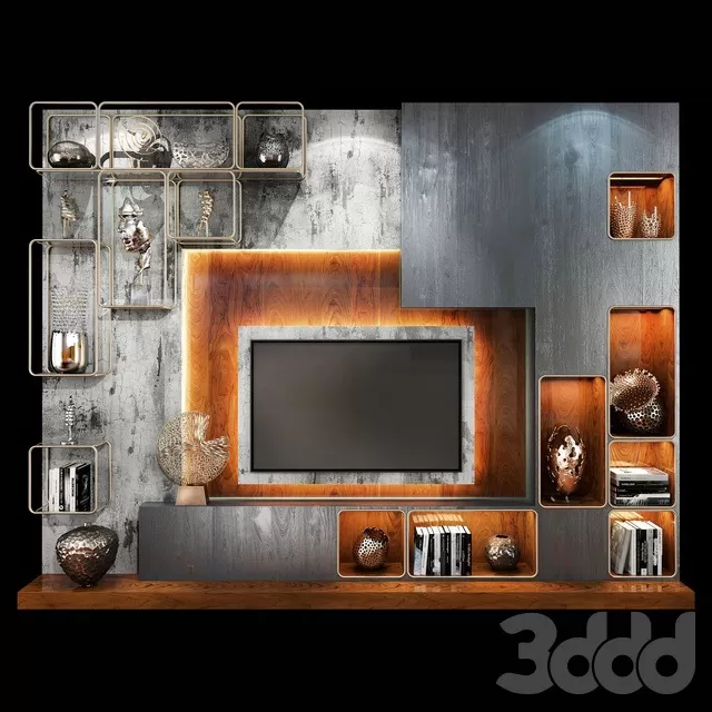 FURNITURE – TV WALL – 3D MODELS – FREE DOWNLOAD – 11964