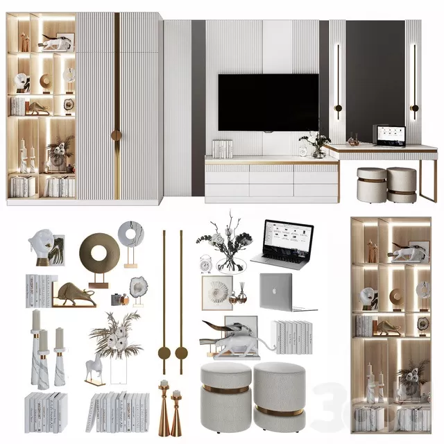 FURNITURE – TV WALL – 3D MODELS – FREE DOWNLOAD – 11975