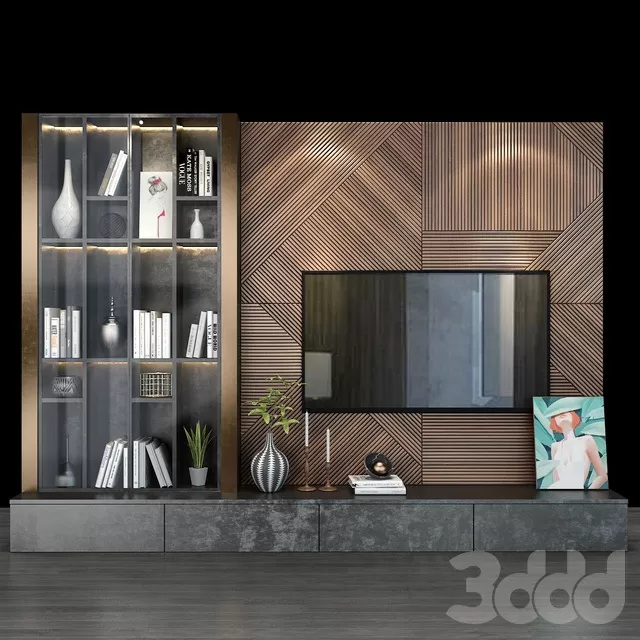 FURNITURE – TV WALL – 3D MODELS – FREE DOWNLOAD – 11977