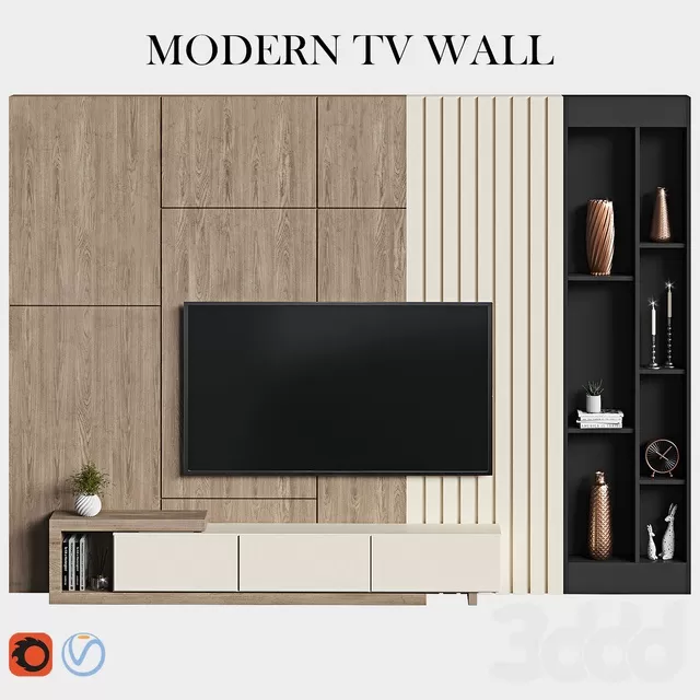 FURNITURE – TV WALL – 3D MODELS – FREE DOWNLOAD – 12004