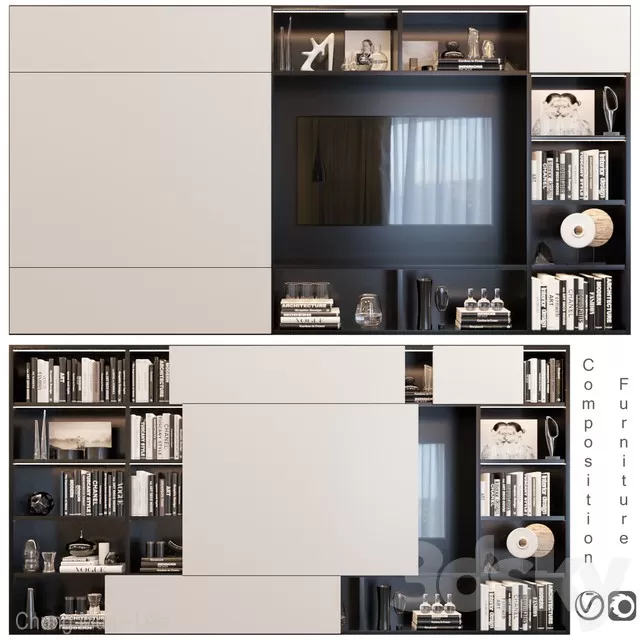 FURNITURE – TV WALL – 3D MODELS – FREE DOWNLOAD – 12014