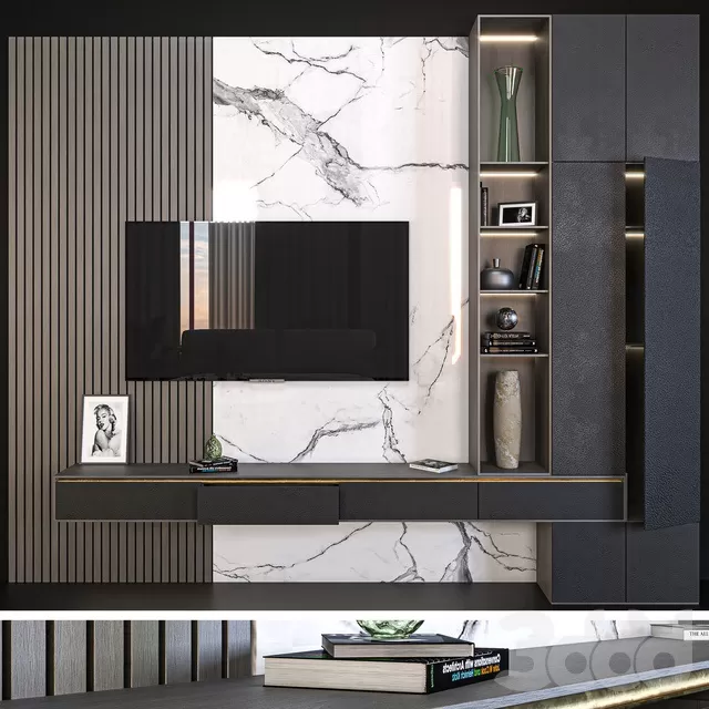 FURNITURE – TV WALL – 3D MODELS – FREE DOWNLOAD – 12016