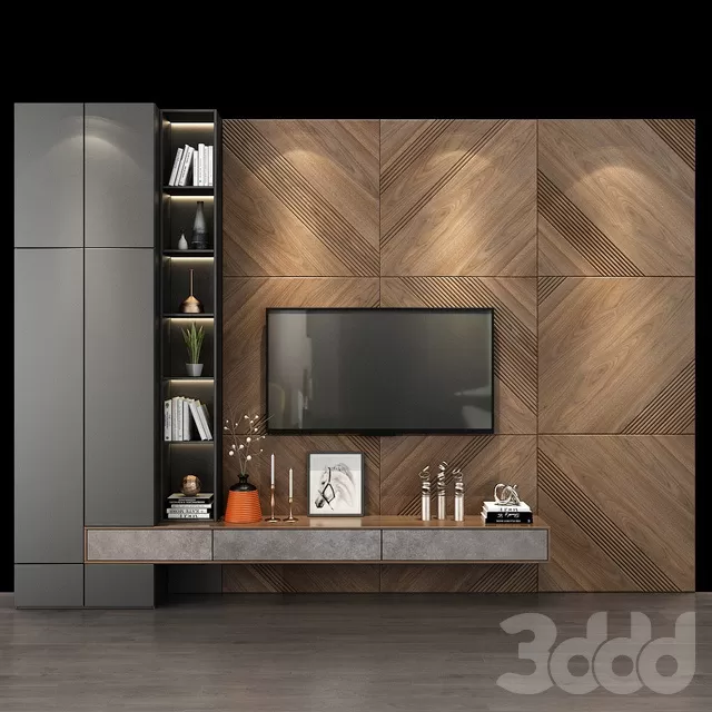 FURNITURE – TV WALL – 3D MODELS – FREE DOWNLOAD – 12021
