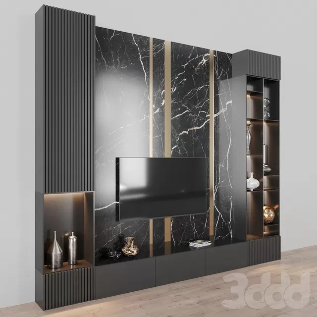 FURNITURE – TV WALL – 3D MODELS – FREE DOWNLOAD – 12022