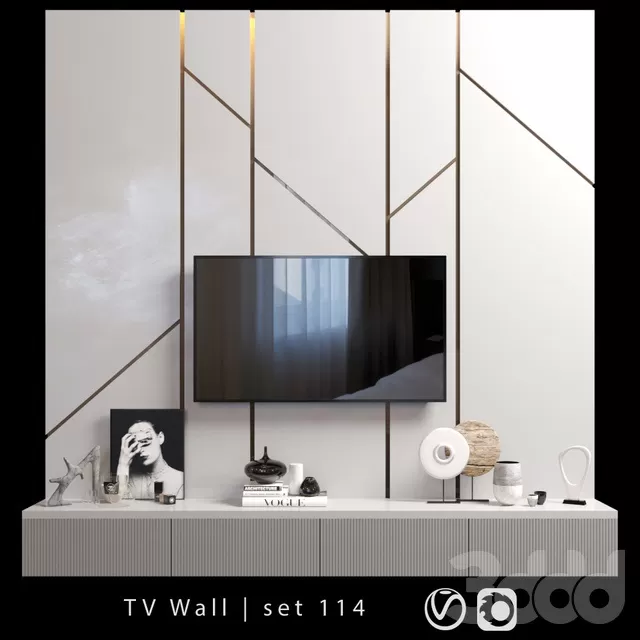 FURNITURE – TV WALL – 3D MODELS – FREE DOWNLOAD – 12025