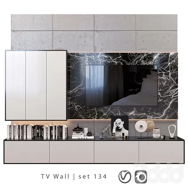 FURNITURE – TV WALL – 3D MODELS – FREE DOWNLOAD – 12036