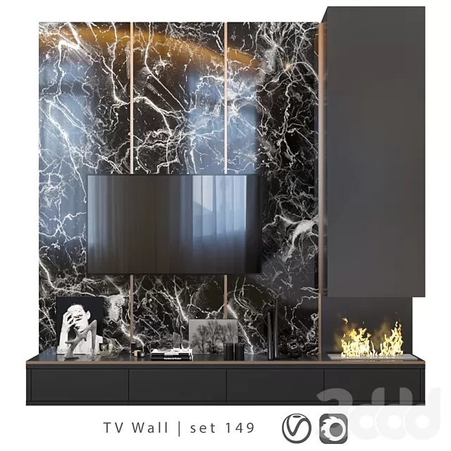FURNITURE – TV WALL – 3D MODELS – FREE DOWNLOAD – 12040