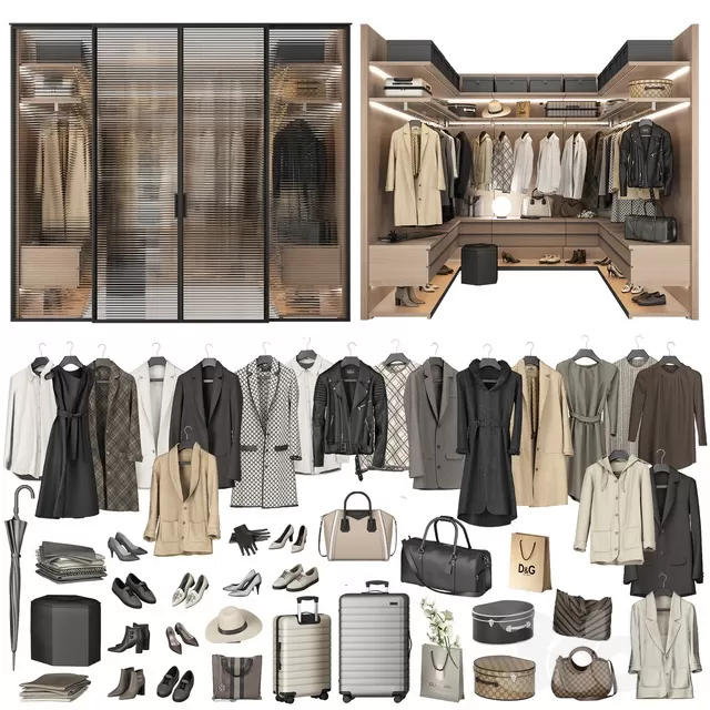 FURNITURE – WAREDROBE & DISPLAY – 3D MODELS – FREE DOWNLOAD – 12239