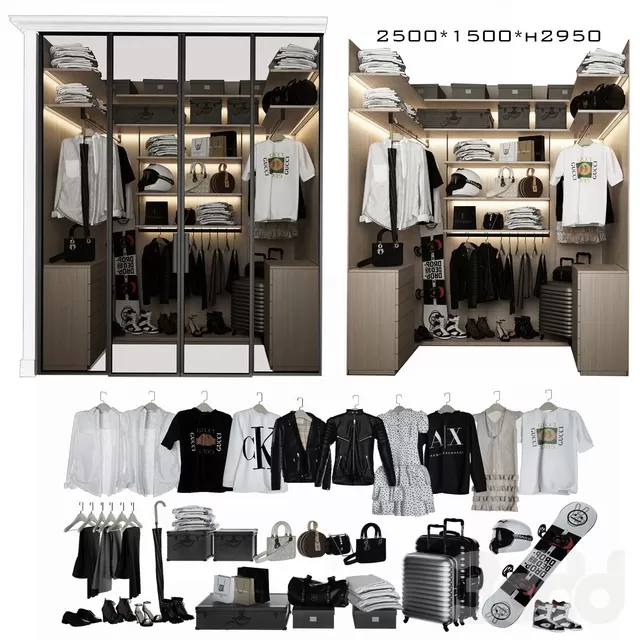 FURNITURE – WAREDROBE & DISPLAY – 3D MODELS – FREE DOWNLOAD – 12249