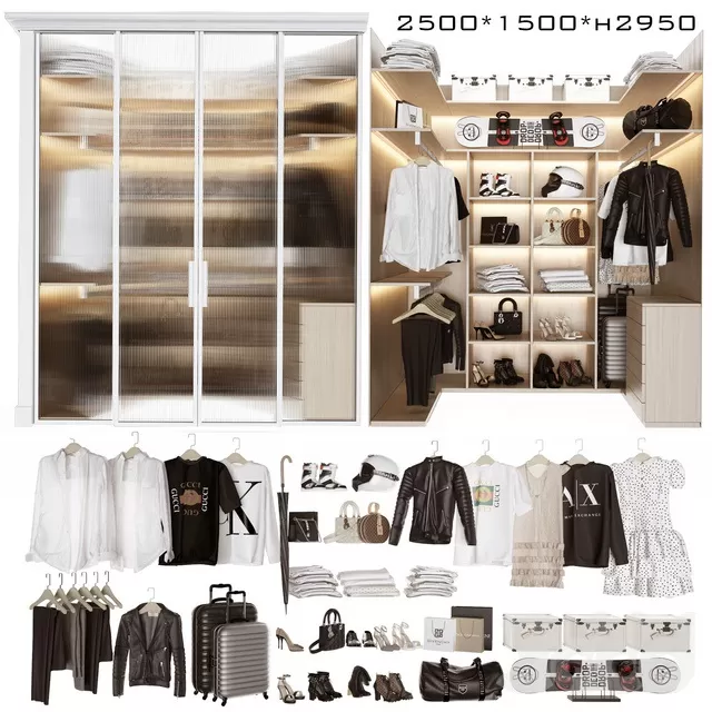 FURNITURE – WAREDROBE & DISPLAY – 3D MODELS – FREE DOWNLOAD – 12250