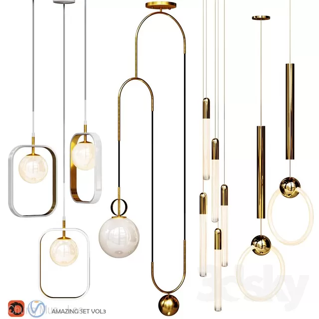 LIGHTING – PENDANT LIGHT – 3D MODELS – FREE DOWNLOAD – 13025