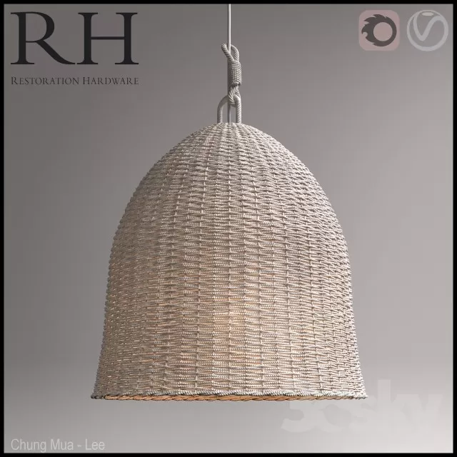 RATTAN – BAMBOO 3DMODELS – 031 – RH Seagrass Market Pendant