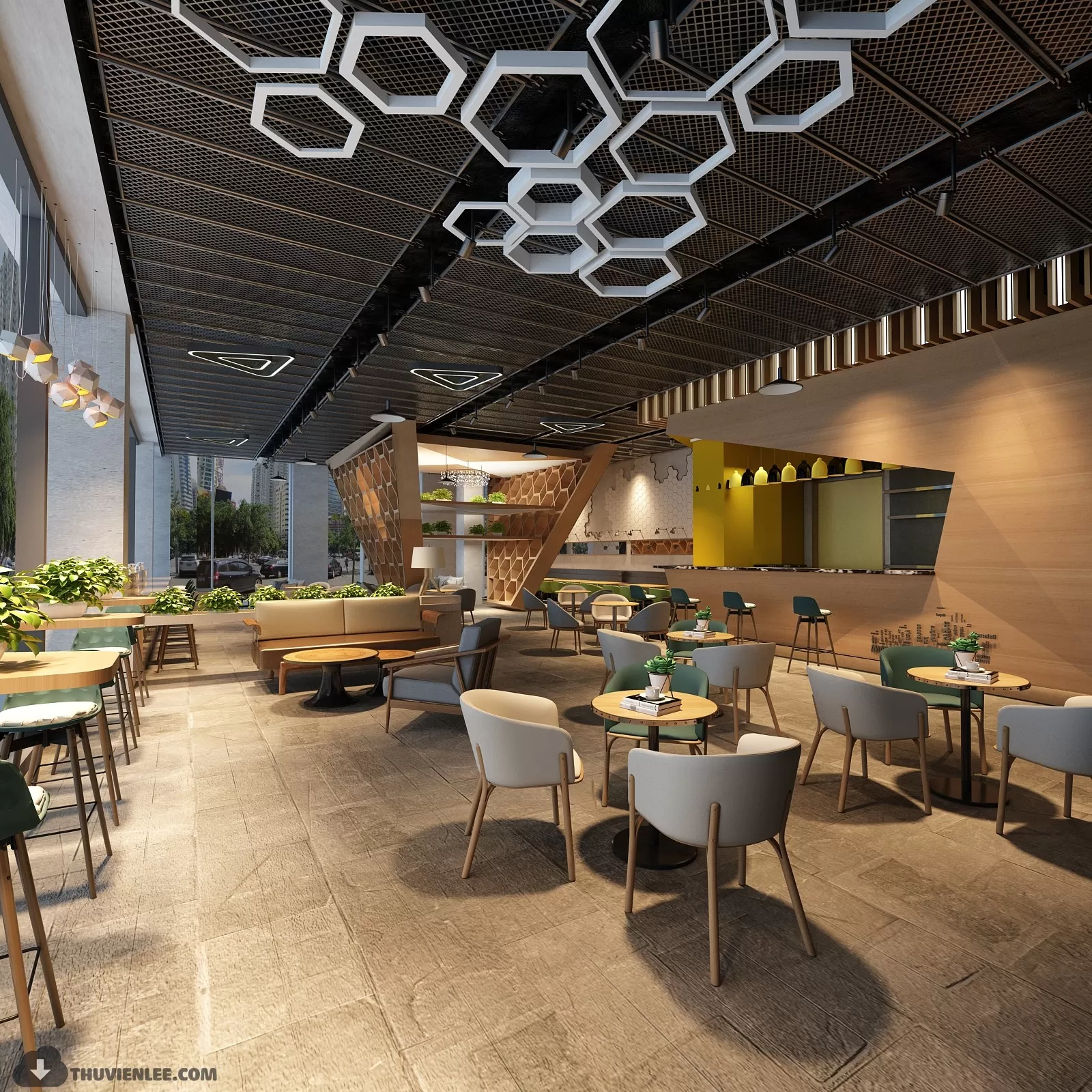 PRO 3D SCENE – COFFEE SHOP 3D BLOCK – 006