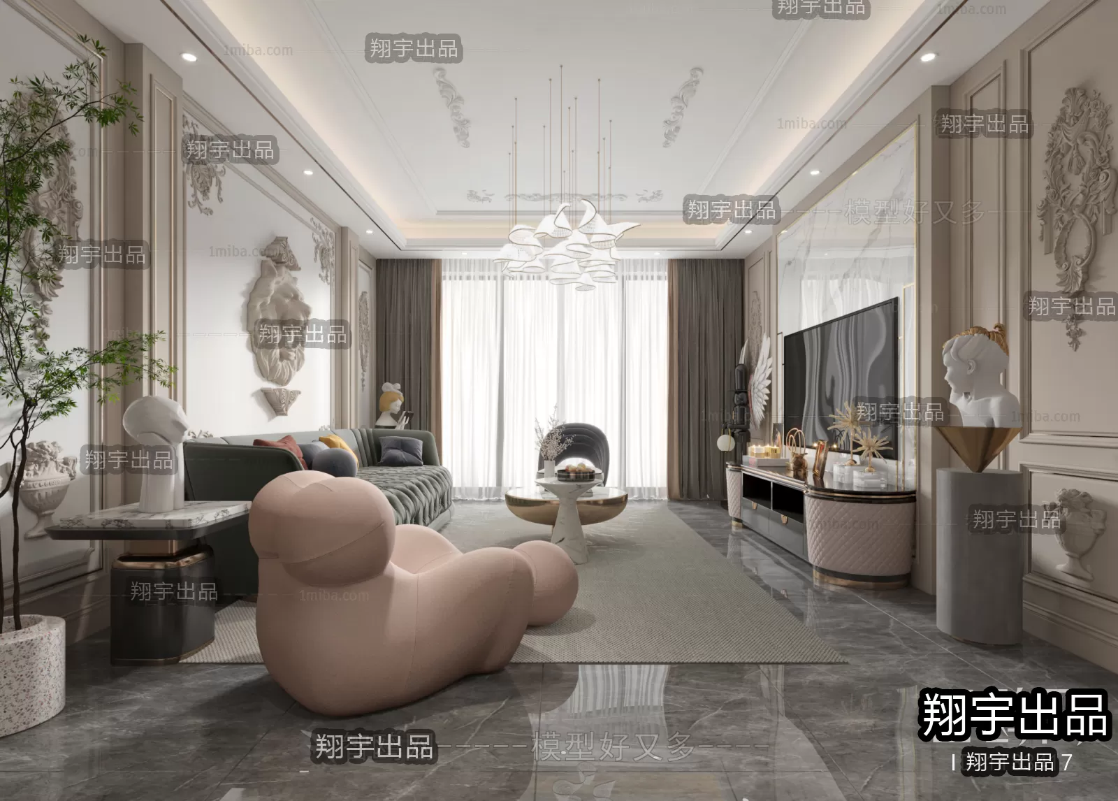 Living Room – European Design – 3D66 – 3D Scenes – 004