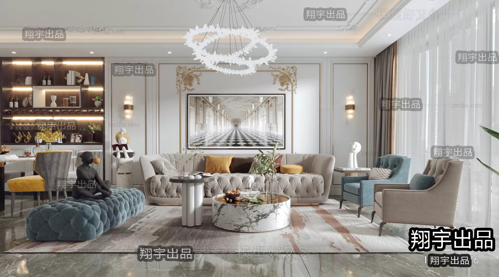 Living Room – European Design – 3D66 – 3D Scenes – 008
