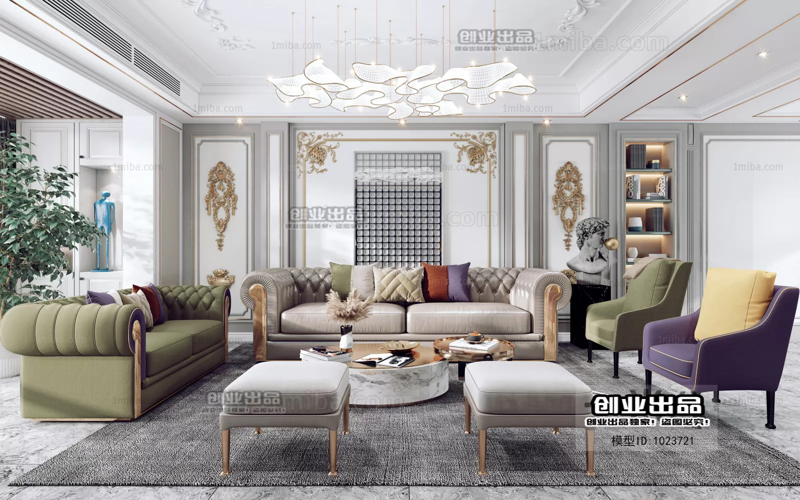 Living Room – European Design – 3D66 – 3D Scenes – 014
