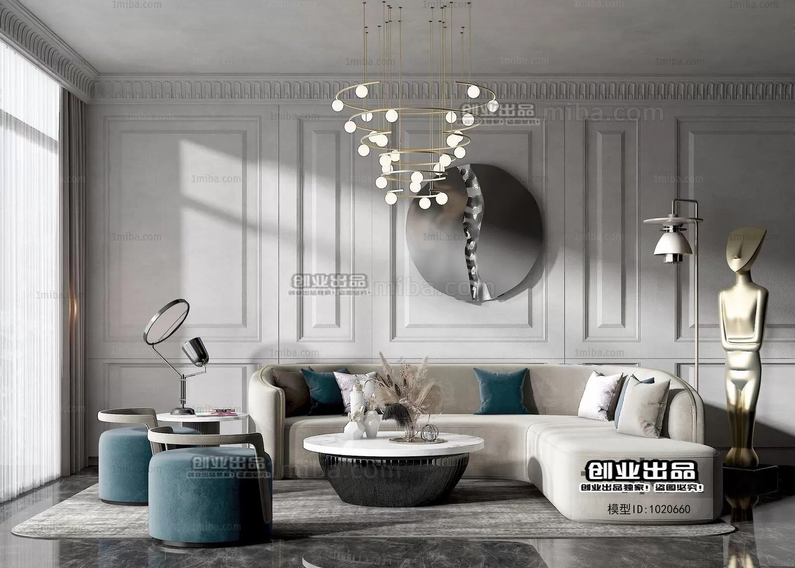 Living Room – European Design – 3D66 – 3D Scenes – 020