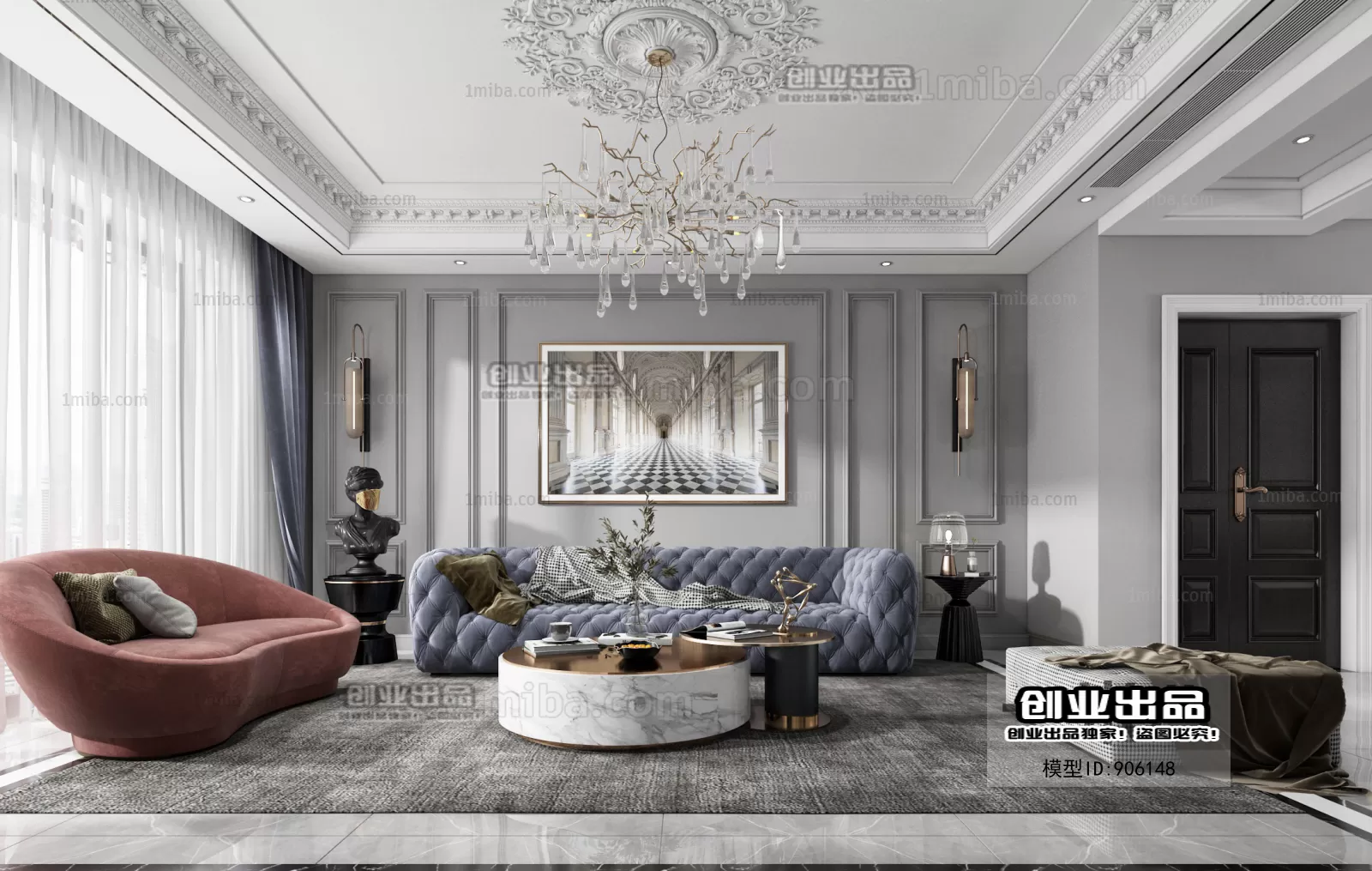 Living Room – European Design – 3D66 – 3D Scenes – 024