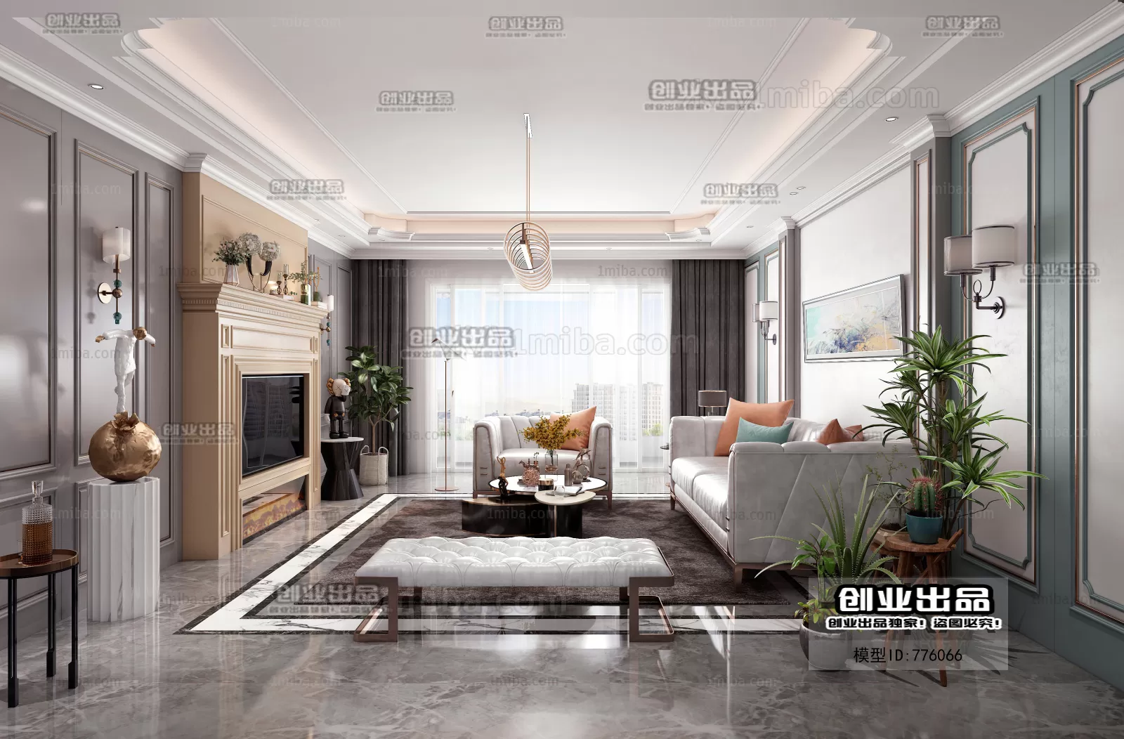 Living Room – European Design – 3D66 – 3D Scenes – 028