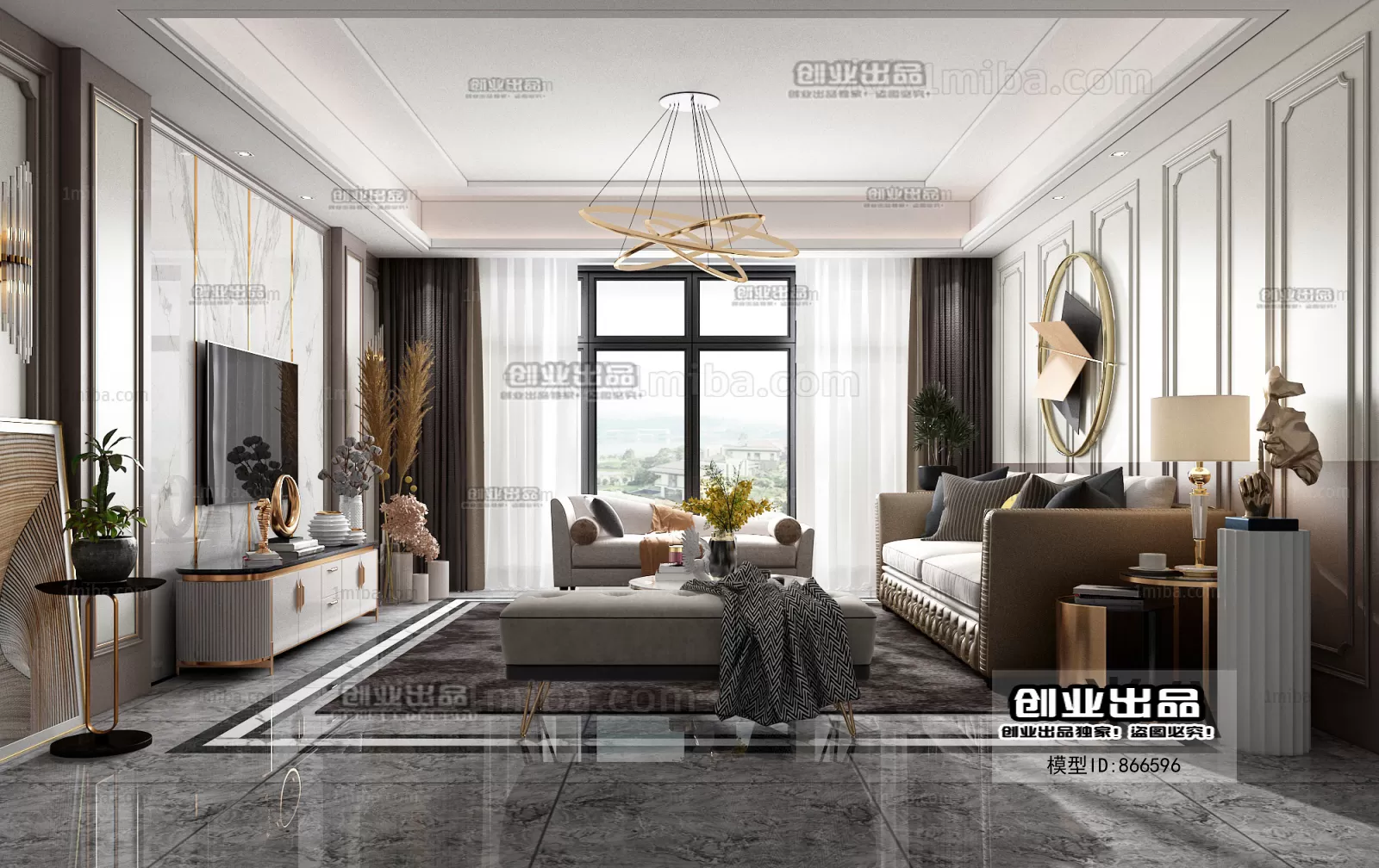 Living Room – European Design – 3D66 – 3D Scenes – 029