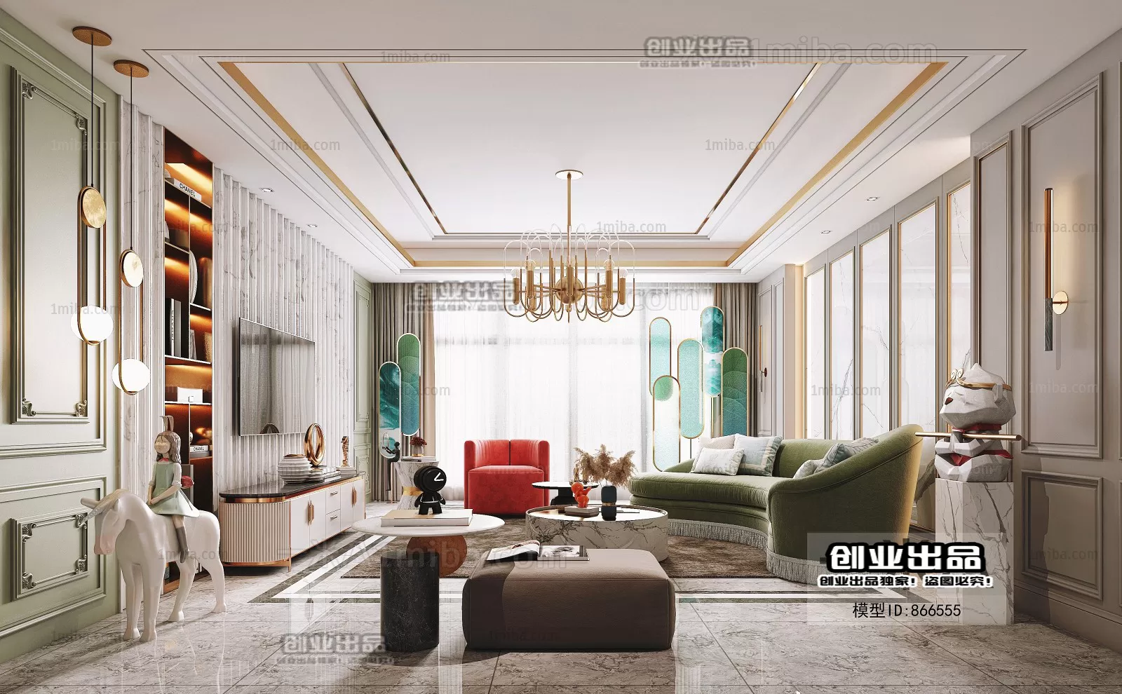 Living Room – European Design – 3D66 – 3D Scenes – 030