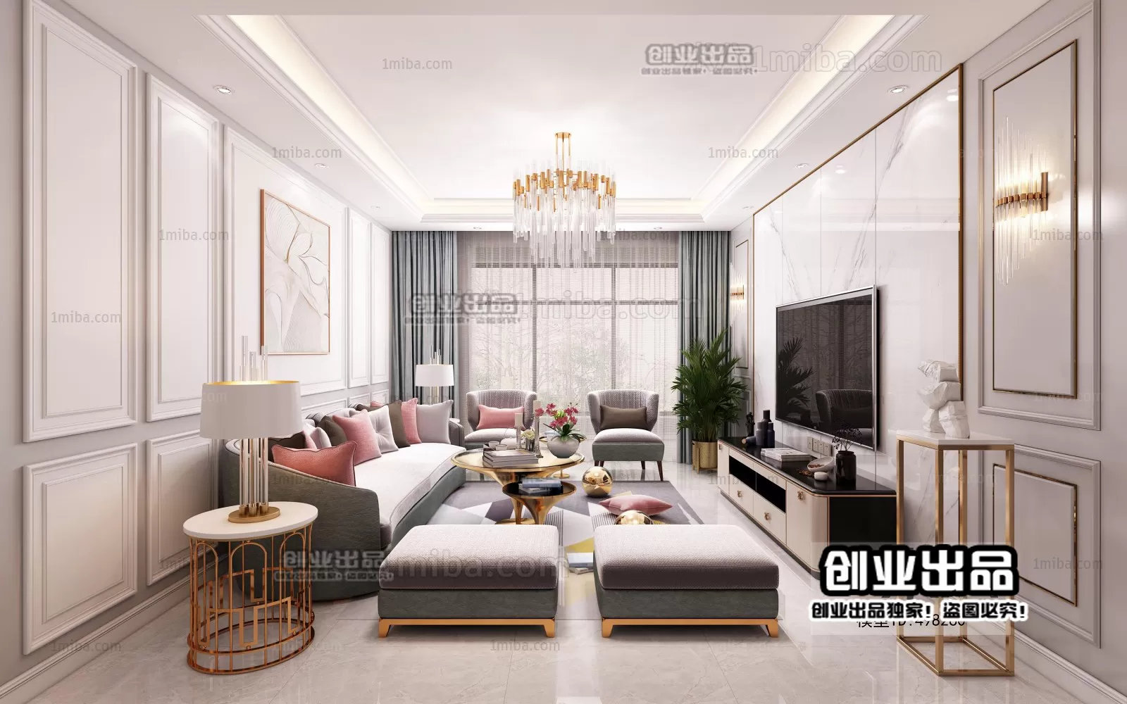 Living Room – European Design – 3D66 – 3D Scenes – 035