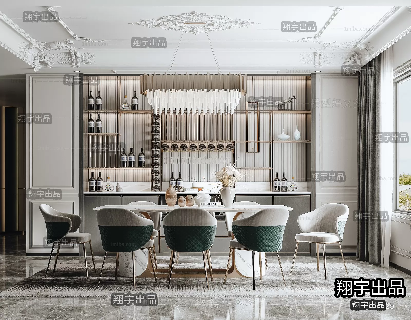 Dining Room – European Design – 3D66 – 3D Scenes – 002 Dining Room – European Design – 3D66 – 3D Scenes – 002