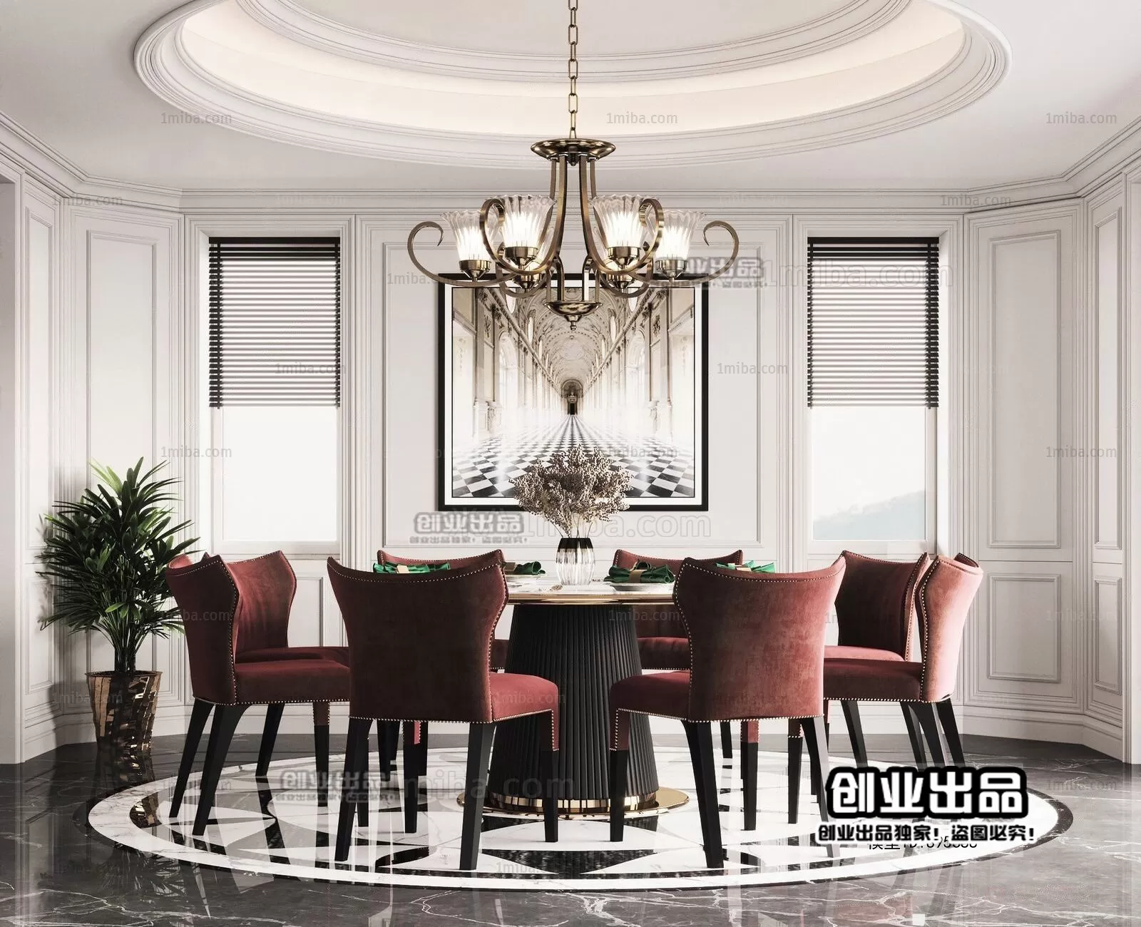 Dining Room – European Design – 3D66 – 3D Scenes – 007 Dining Room – European Design – 3D66 – 3D Scenes – 007