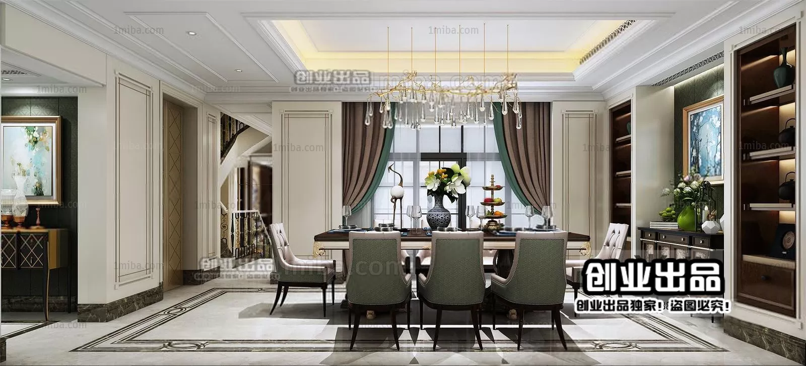 Dining Room – European Design – 3D66 – 3D Scenes – 016 Dining Room – European Design – 3D66 – 3D Scenes – 016