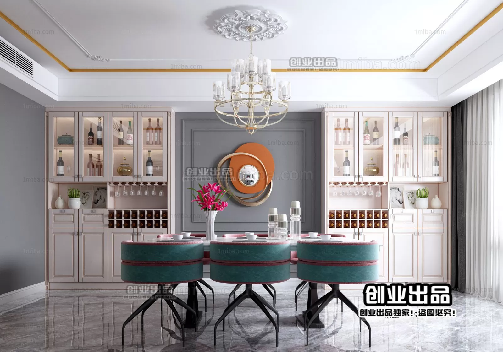 Dining Room – European Design – 3D66 – 3D Scenes – 018 Dining Room – European Design – 3D66 – 3D Scenes – 018