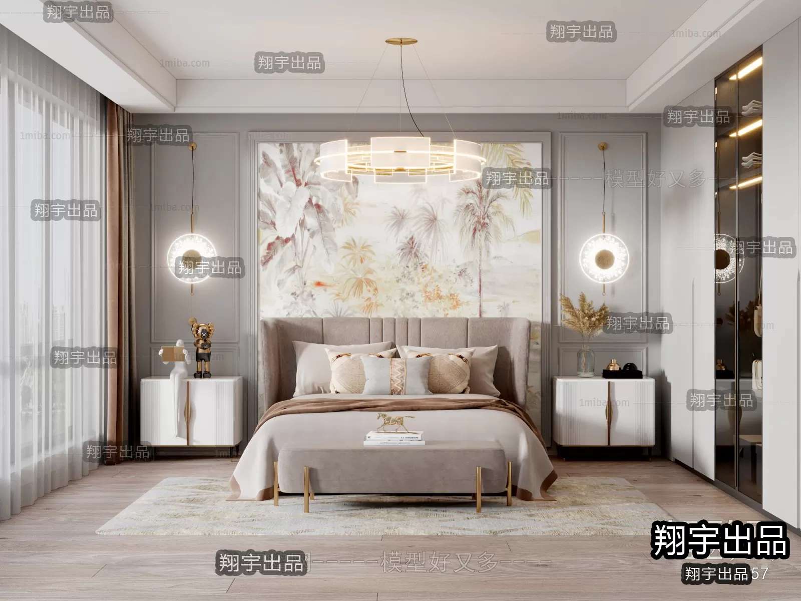 Bedroom – European Design – 3D66 – 3D Scenes – 005