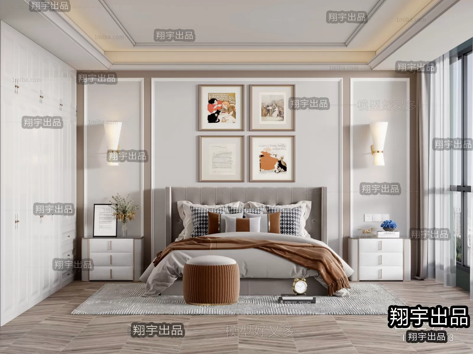 Bedroom – European Design – 3D66 – 3D Scenes – 009