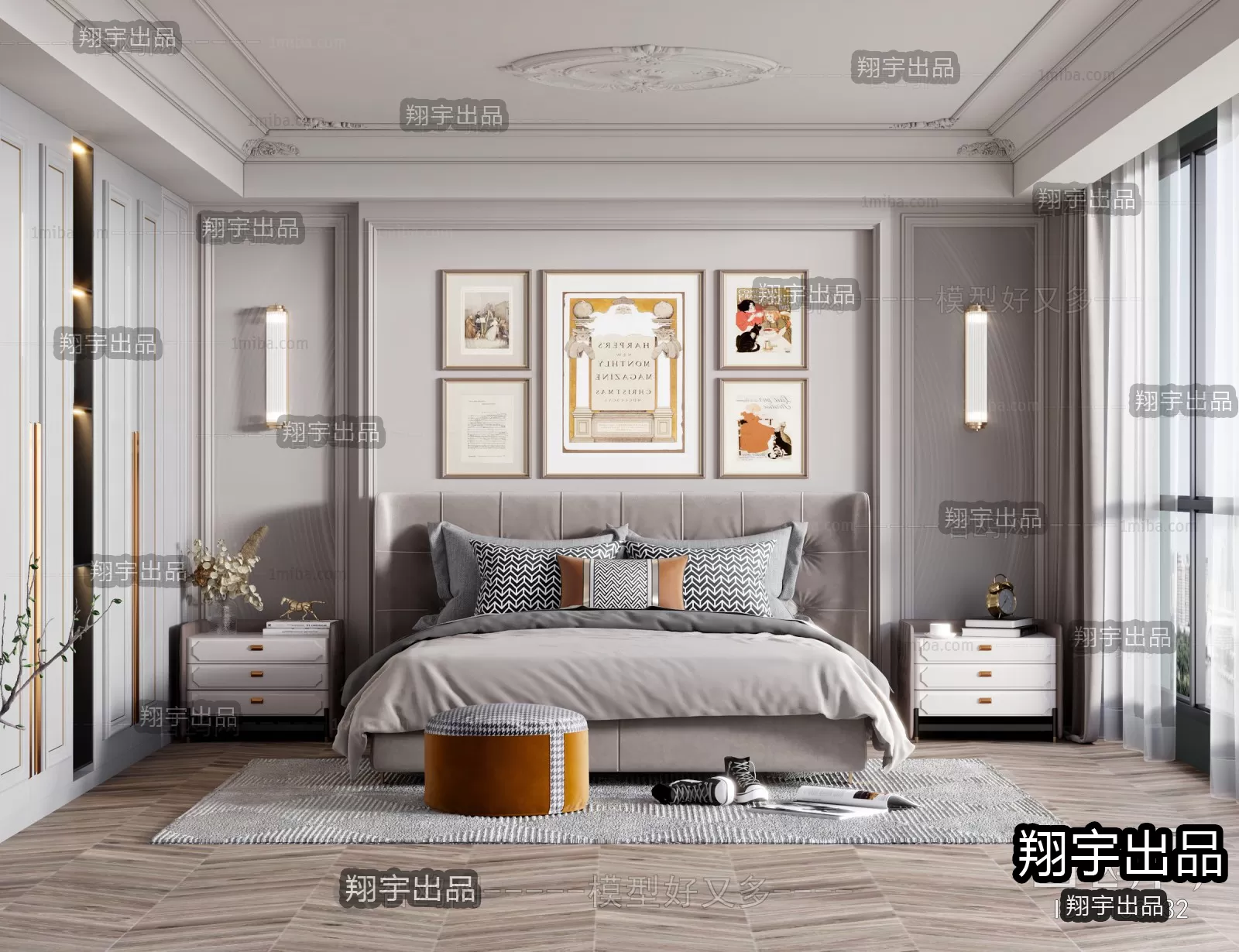 Bedroom – European Design – 3D66 – 3D Scenes – 010