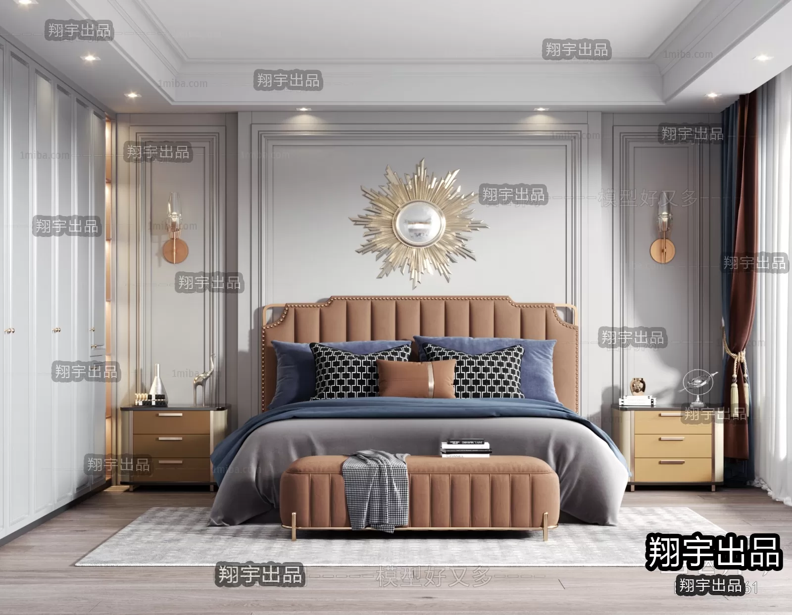 Bedroom – European Design – 3D66 – 3D Scenes – 012
