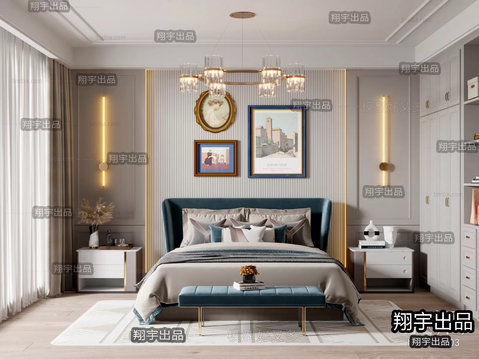 Bedroom – European Design – 3D66 – 3D Scenes – 014