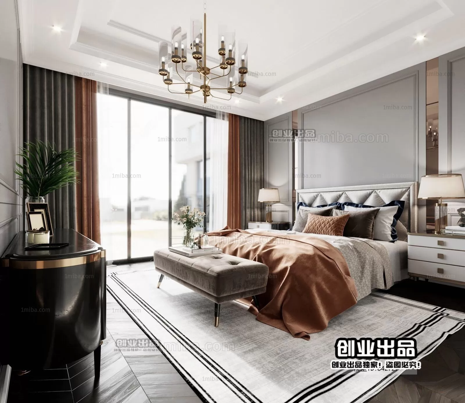 Bedroom – European Design – 3D66 – 3D Scenes – 020